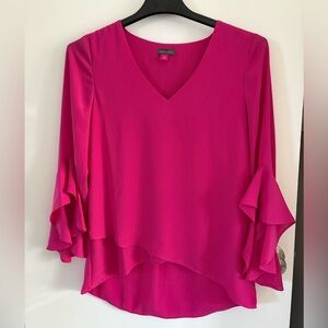 Vince Camuto Vibrant Pink Layered Blouse
